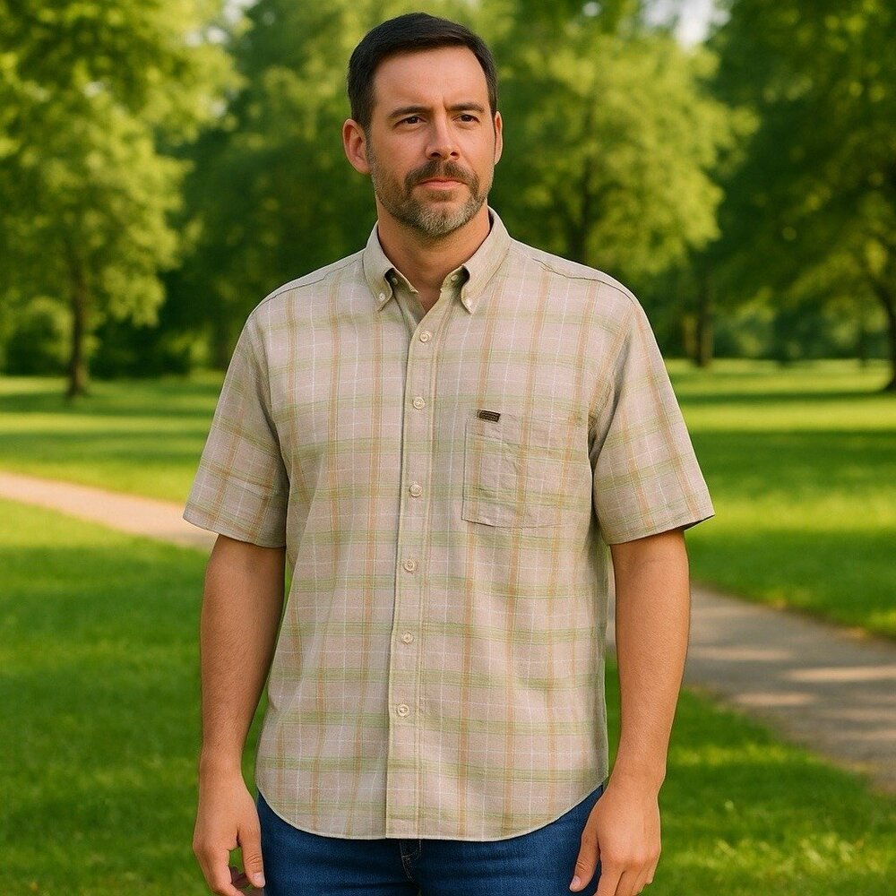 Faconnable 100% Cotton Short Sleeve Button Down Old Money Country Club Capsule L